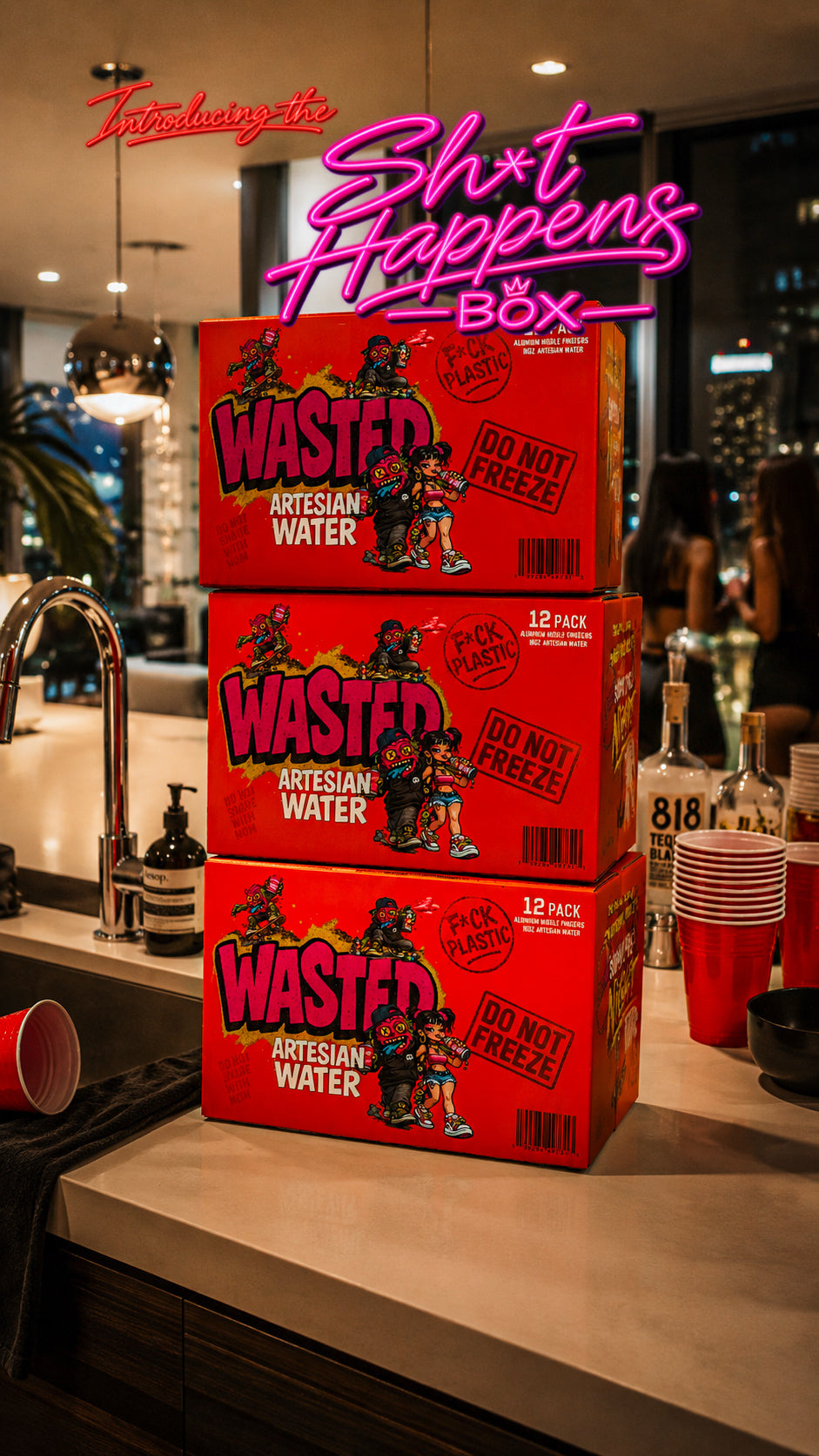 The Sh*t Happens Box™ - 12 Cans Of Artesian Spring Water